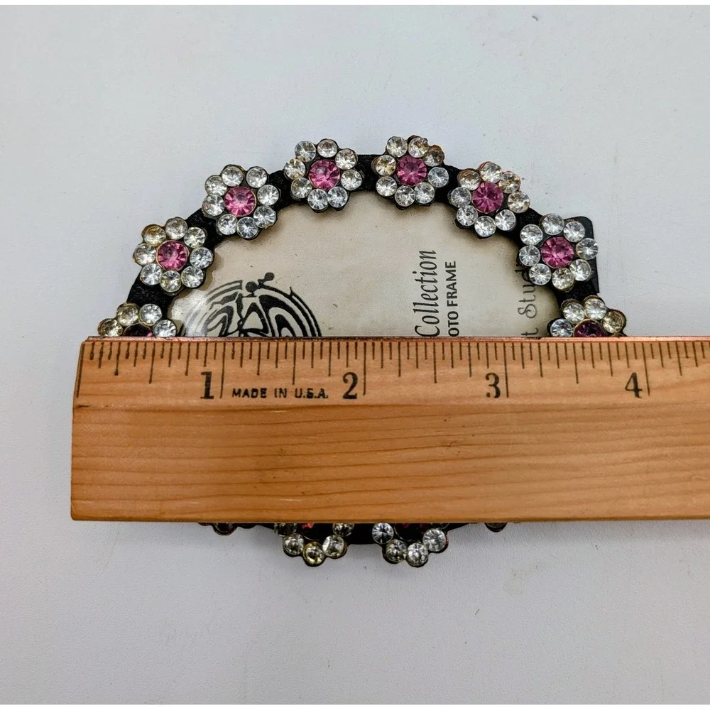 Class Act Studios French Collection Rhinestone Flower Oval Photo Frame 2.5x3.5